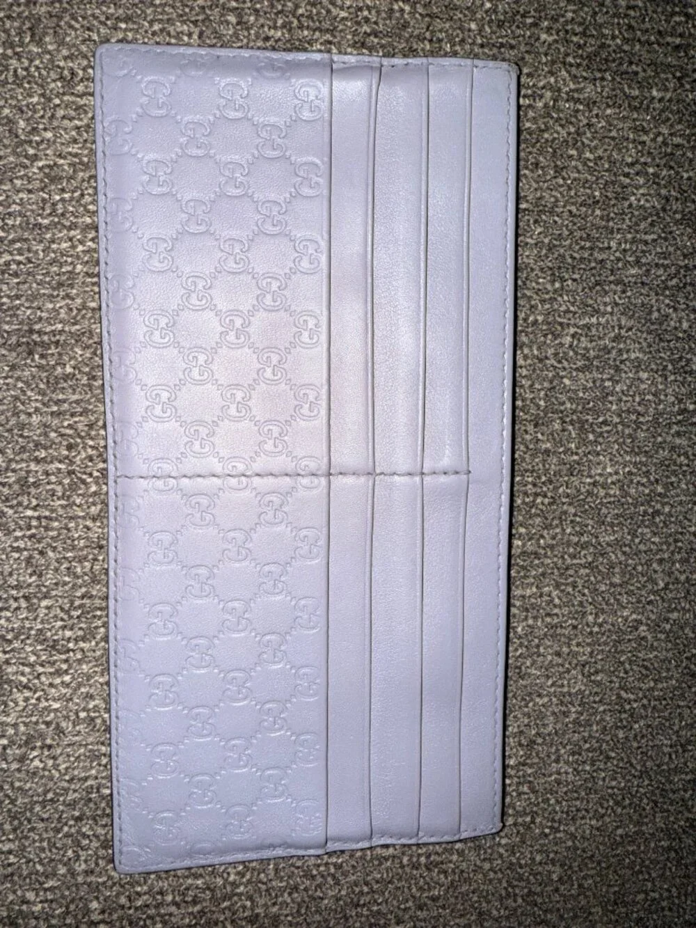 Gucci GG Microguccissima Lavender Purple Leather Card Wallet Insert